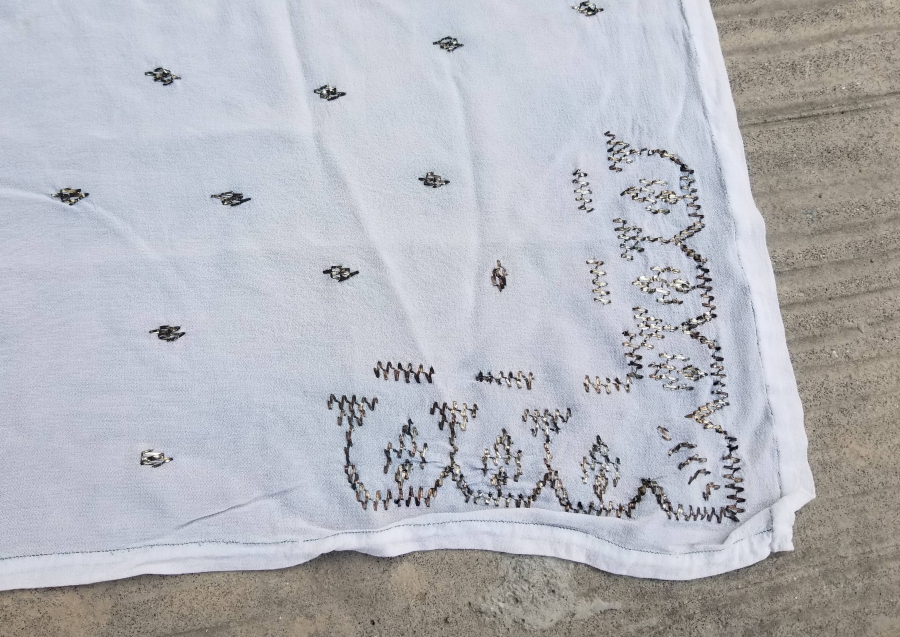 TELKIRMA İŞÇİLİKLİ ANTİKA GELİN ÖRTÜSÜ