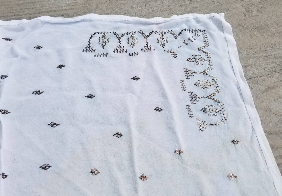 TELKIRMA İŞÇİLİKLİ ANTİKA GELİN ÖRTÜSÜ