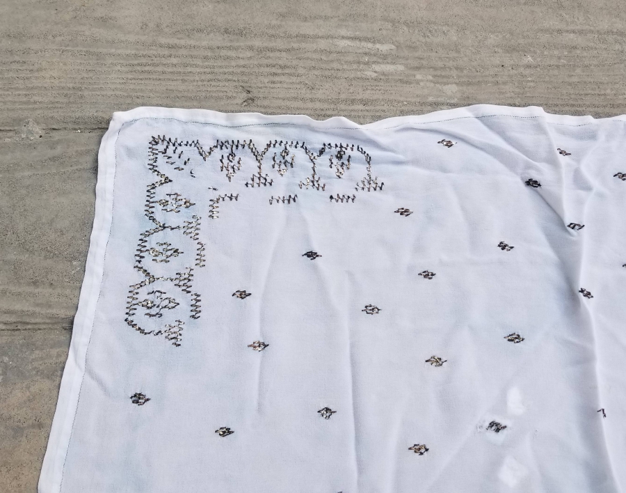 TELKIRMA İŞÇİLİKLİ ANTİKA GELİN ÖRTÜSÜ