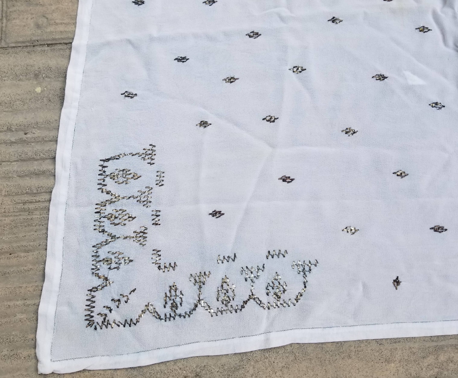 TELKIRMA İŞÇİLİKLİ ANTİKA GELİN ÖRTÜSÜ