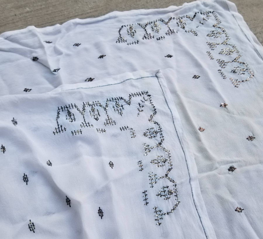 TELKIRMA İŞÇİLİKLİ ANTİKA GELİN ÖRTÜSÜ