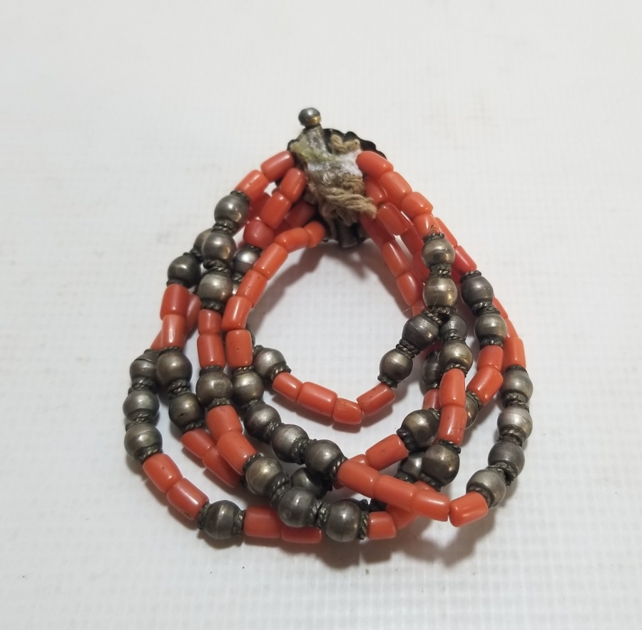 OSMANLI DÖNEMİ NADİR MERCAN TAŞLI NADİR GÜMÜŞ BİLEKLİK