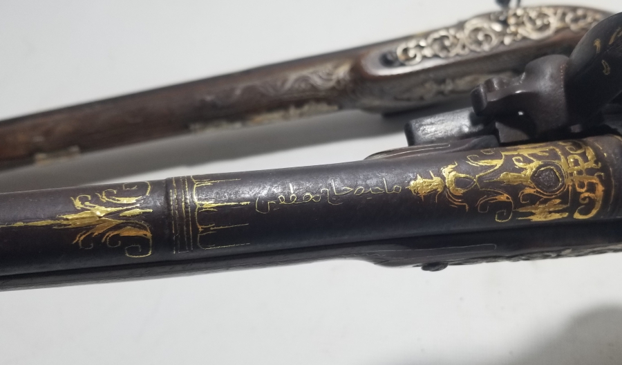 ALTIN ÇAKMA İŞÇİLİKLİ VE GÜMÜŞ APLİKLİ OSMANLI ÇİFT PİŞTOV