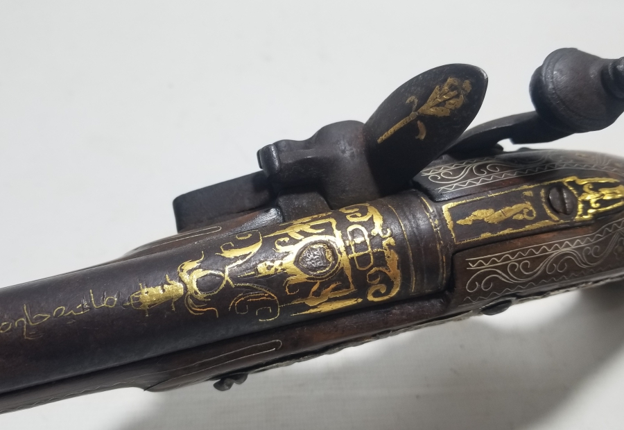 ALTIN ÇAKMA İŞÇİLİKLİ VE GÜMÜŞ APLİKLİ OSMANLI ÇİFT PİŞTOV