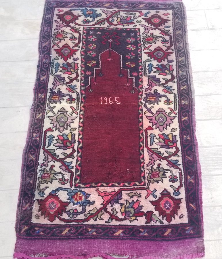 1965 TARİHLİ EL DOKUMA KİLİM SECCADE