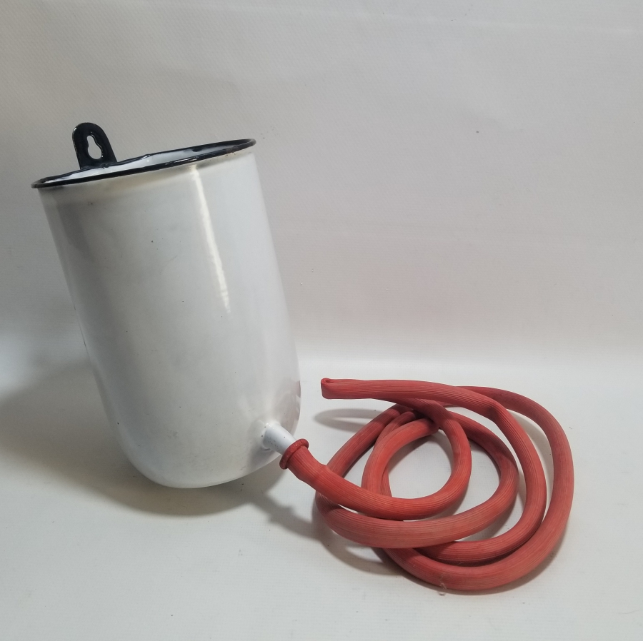 OSMANLI DÖNEMİ ÇOK NADİR ORİJİNAL HORTUMUYLA EMAYE SERUM ŞİŞESİ