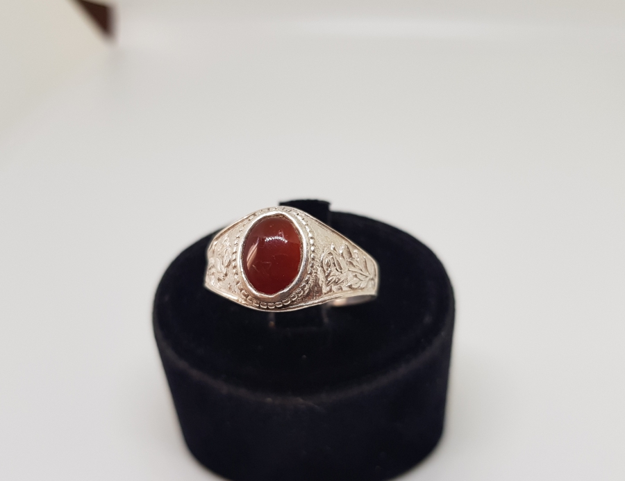 AKİK TAŞLI HAC HATIRASI GÜMÜŞ YÜZÜK