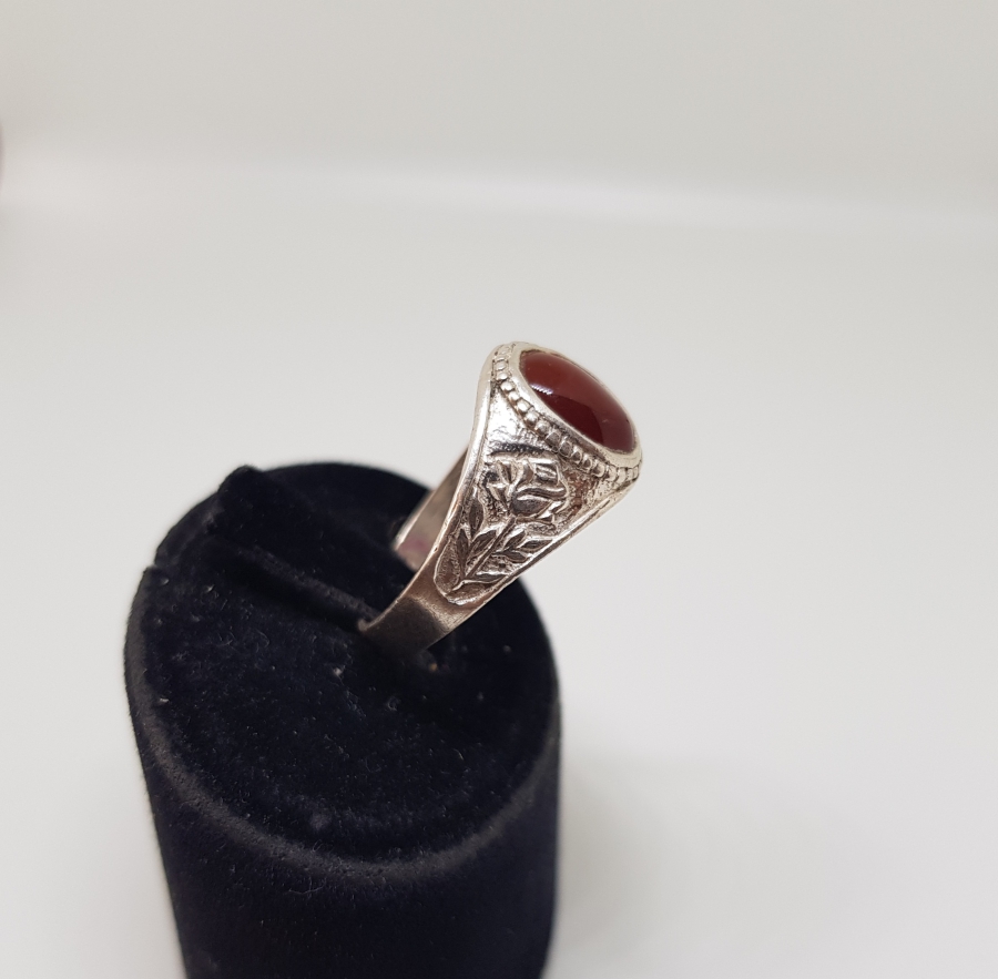 AKİK TAŞLI HAC HATIRASI GÜMÜŞ YÜZÜK