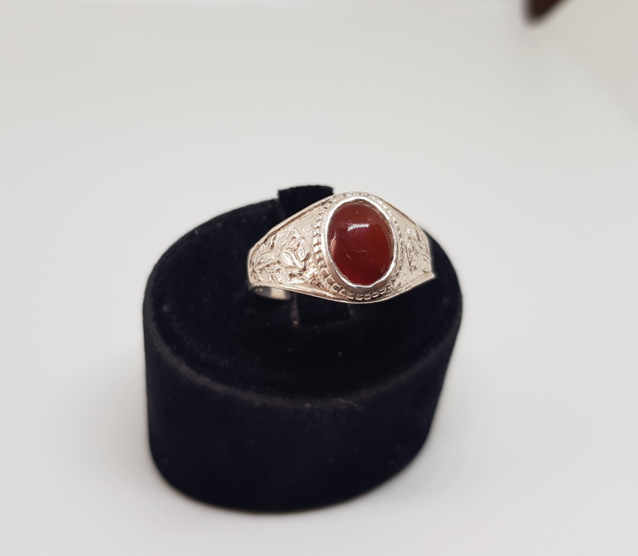 AKİK TAŞLI HAC HATIRASI GÜMÜŞ YÜZÜK