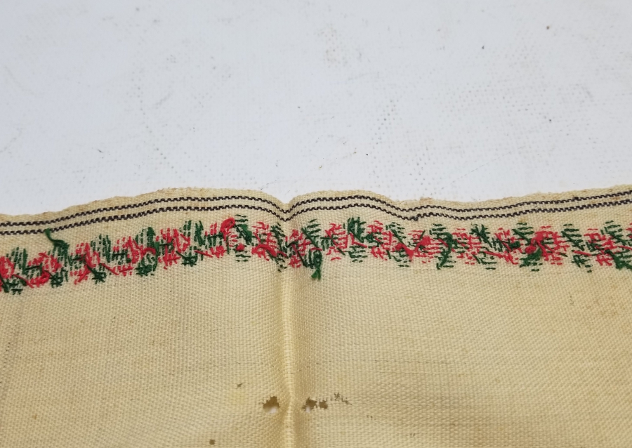 OSMANLI DÖNEMİ ÜZERİ OSMANLICA YAZILI EL DOKUMA HAVLU