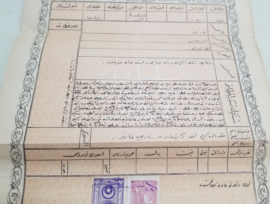 CUMHURİYET BAŞLARI OSMANLICA YAZILI NADİR TAPU