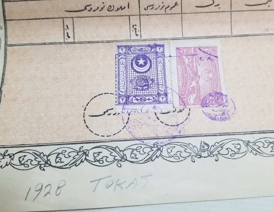 CUMHURİYET BAŞLARI OSMANLICA YAZILI NADİR TAPU