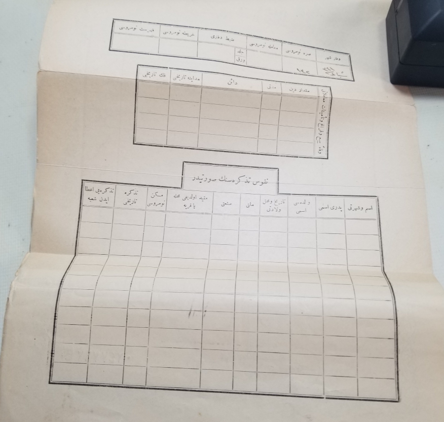 CUMHURİYET BAŞLARI OSMANLICA YAZILI NADİR TAPU