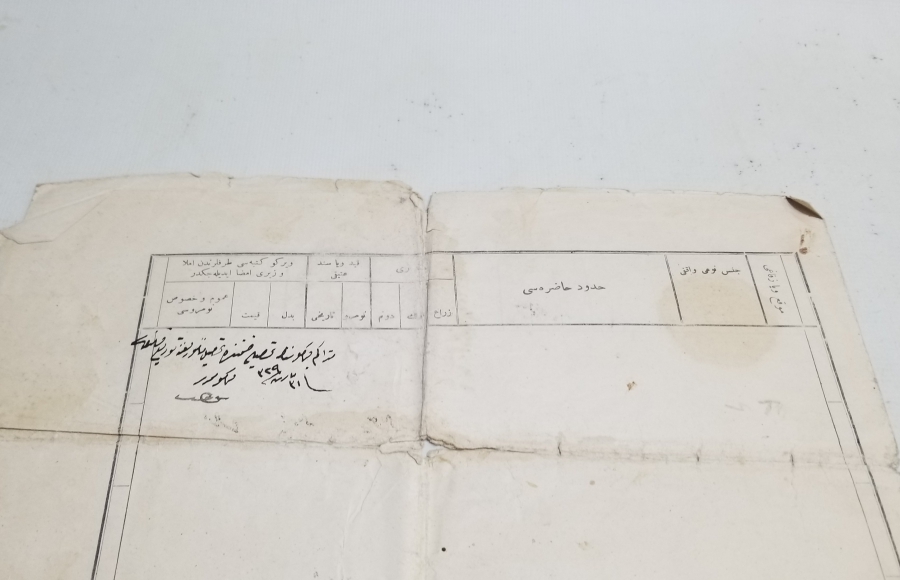 ANKARA ÇUBUK İLE İLGİLİ OSMANLI DÖNEMİ BÜYÜK BOY ÇİFT KANATLI SENEDİ HAKANİ