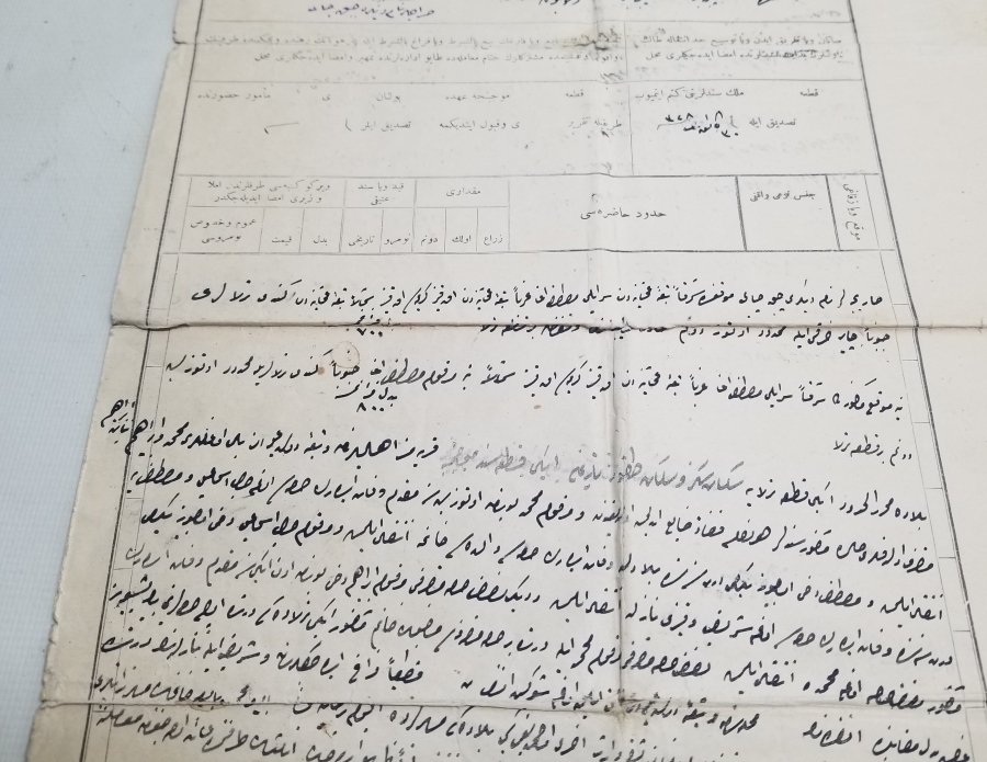 ANKARA ÇUBUK İLE İLGİLİ OSMANLI DÖNEMİ BÜYÜK BOY ÇİFT KANATLI SENEDİ HAKANİ