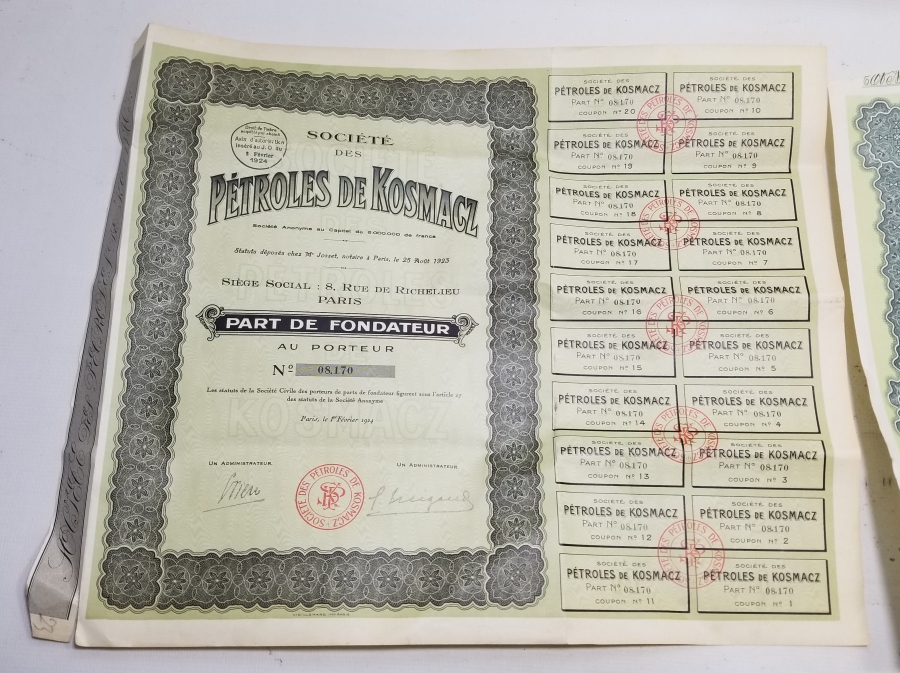 1923-1929 TARİHLİ İKİ ADET FRANSIZ HİSSE SENEDİ