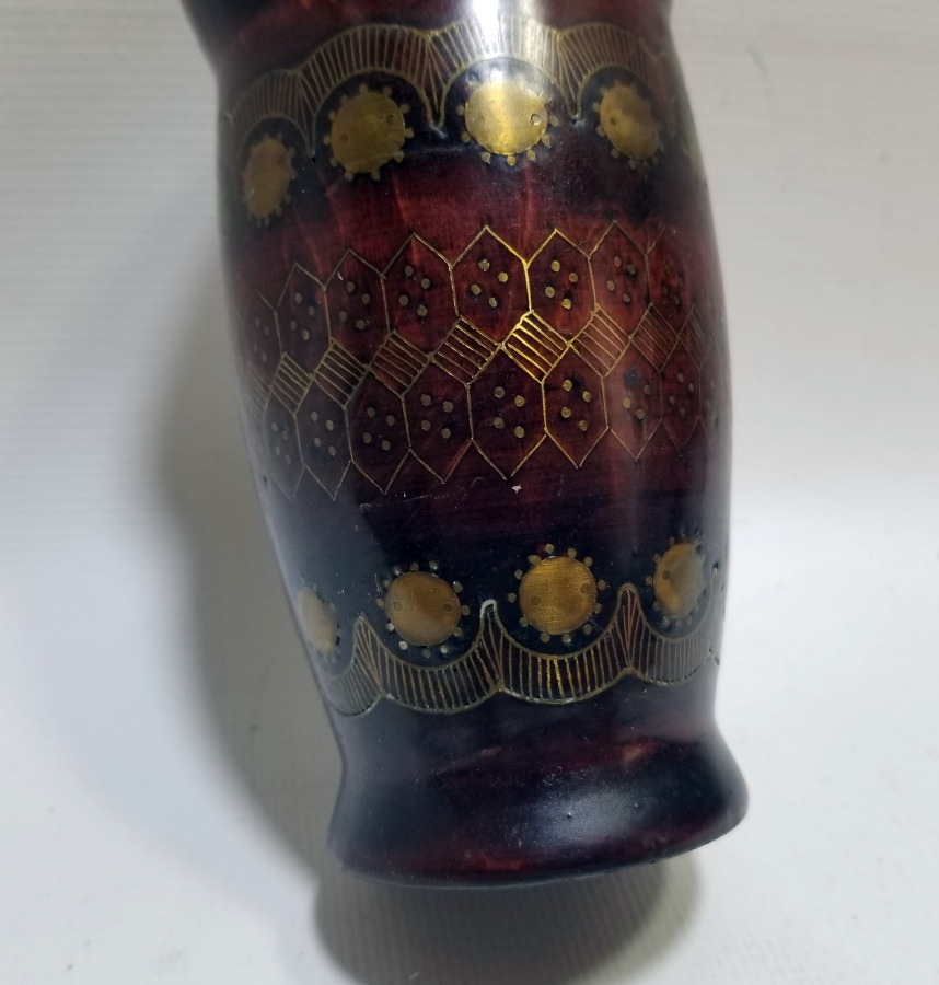 ÜZERİ İŞLEMELİ OSMANLI DÖNEMİ AFYON AHŞAP VAZO