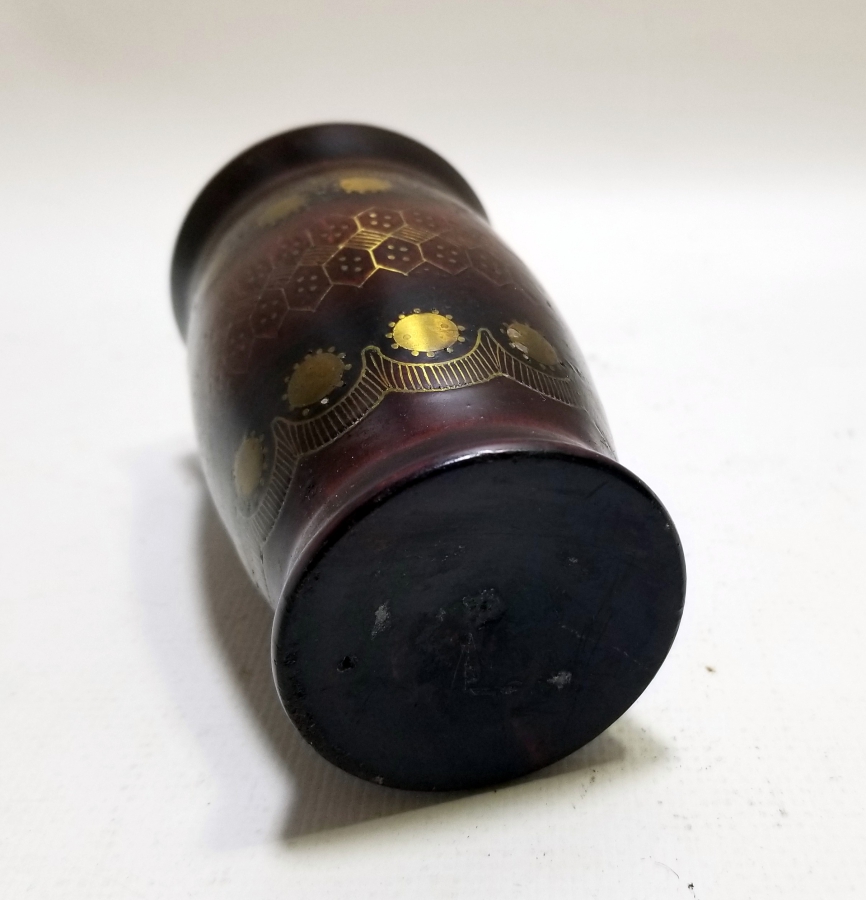 ÜZERİ İŞLEMELİ OSMANLI DÖNEMİ AFYON AHŞAP VAZO