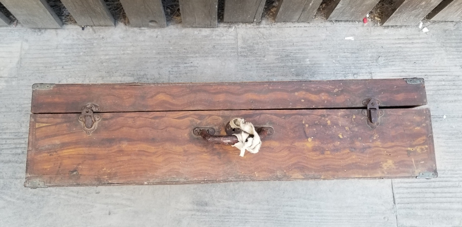 SELİMİYE CAMİ GÖRSELLİ EL YAPIMI ANTİKA AHŞAP ASKER BAVULU