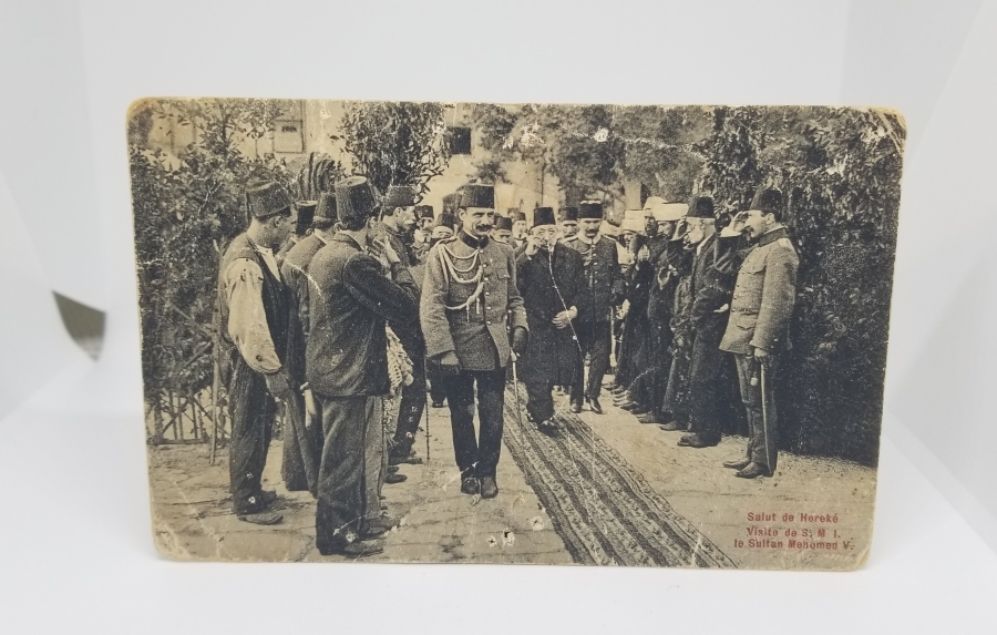 PADİŞAH MEHMET REŞAT HAN GÖRSELLİ ARKASI OSMANLICA YAZILI NADİR KARTPOSTAL