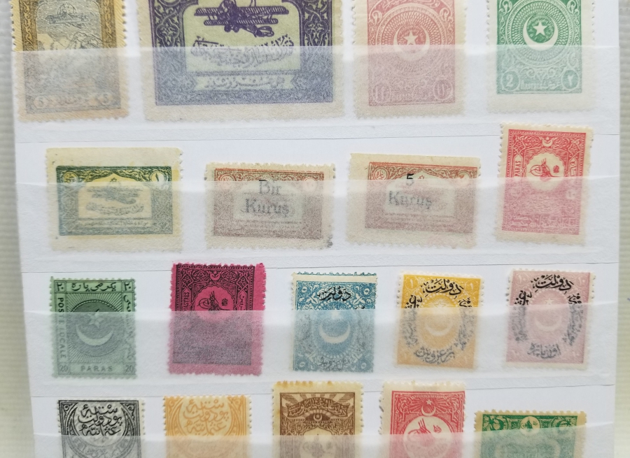 OSMANLI VE CUMHURİYET BAŞLARI ÜZERLERİ OSMANLICA YAZILI PUL LOTU