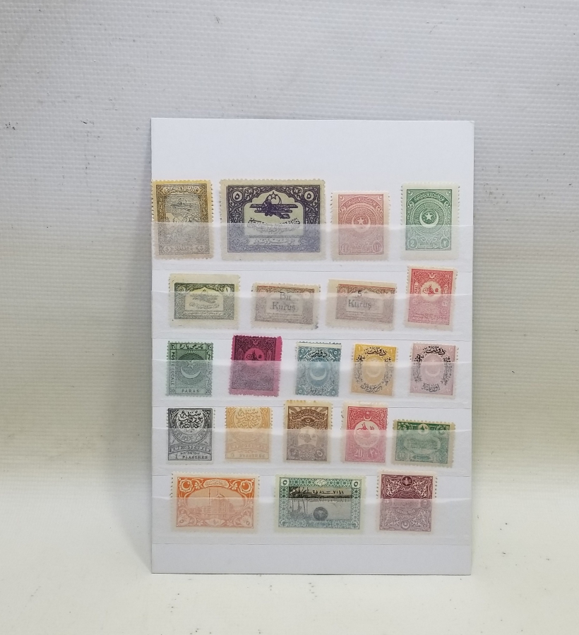 OSMANLI VE CUMHURİYET BAŞLARI ÜZERLERİ OSMANLICA YAZILI PUL LOTU