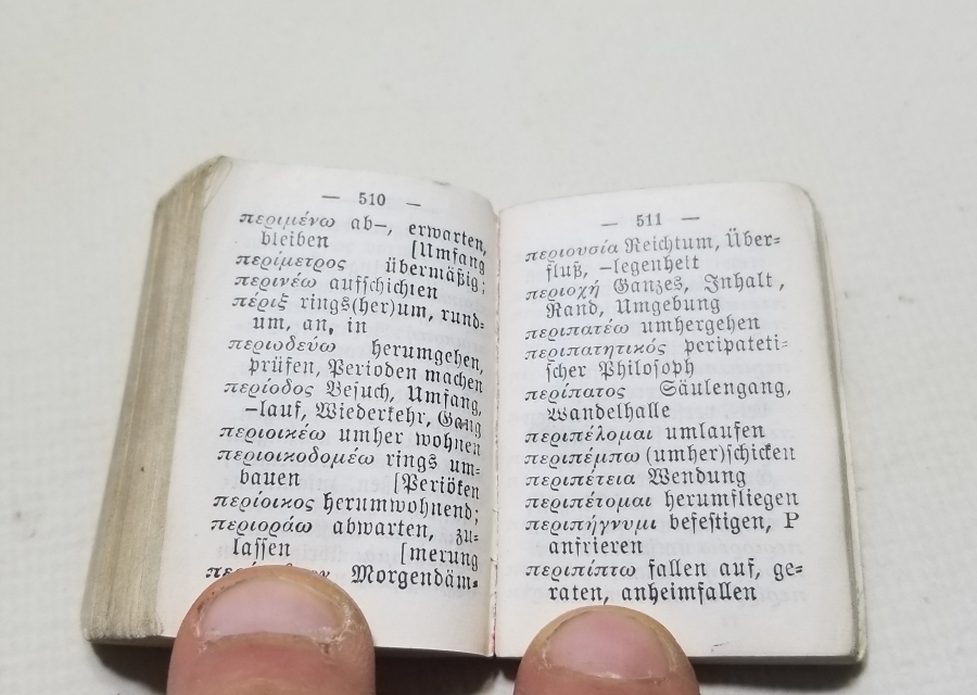 ALMAN BASKISI NADİR ALMAN ANTİKA ALMANCA - YUNANCA MİNİ CEP SÖZLÜĞÜ