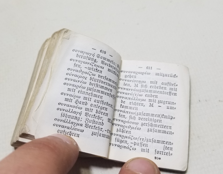 ALMAN BASKISI NADİR ALMAN ANTİKA ALMANCA - YUNANCA MİNİ CEP SÖZLÜĞÜ