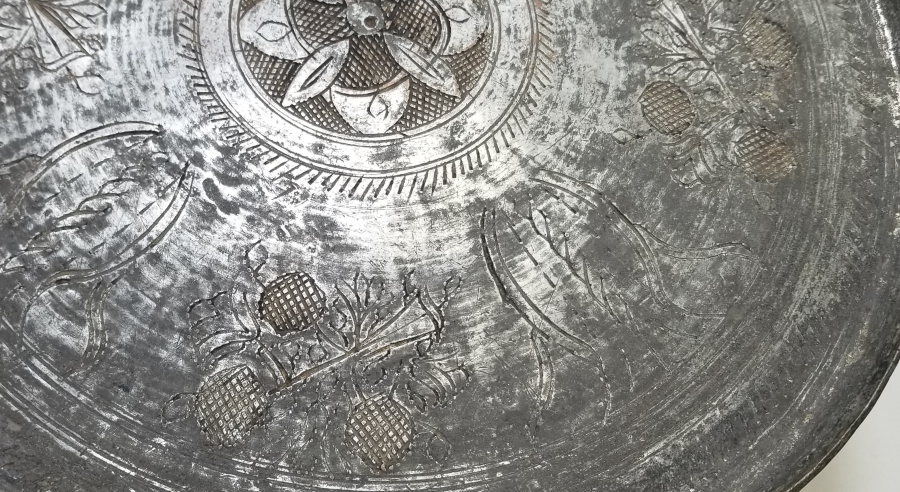 OSMANLI DÖNEMİ BAKIR YIĞMA KENAR KAHVE TEPSİSİ