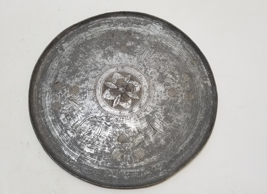 OSMANLI DÖNEMİ BAKIR YIĞMA KENAR KAHVE TEPSİSİ