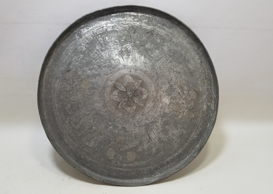 OSMANLI DÖNEMİ BAKIR YIĞMA KENAR KAHVE TEPSİSİ