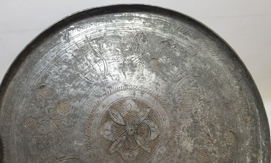 OSMANLI DÖNEMİ BAKIR YIĞMA KENAR KAHVE TEPSİSİ