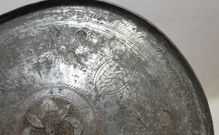 OSMANLI DÖNEMİ BAKIR YIĞMA KENAR KAHVE TEPSİSİ