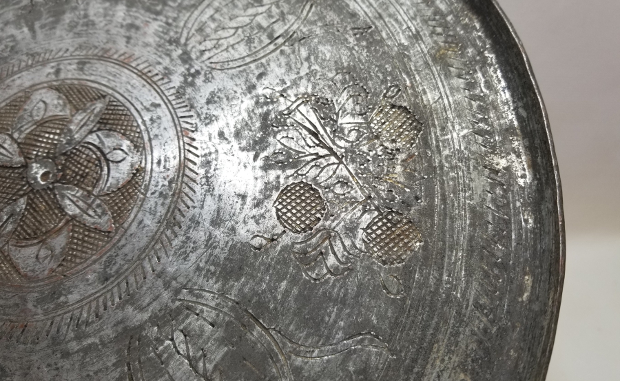 OSMANLI DÖNEMİ BAKIR YIĞMA KENAR KAHVE TEPSİSİ