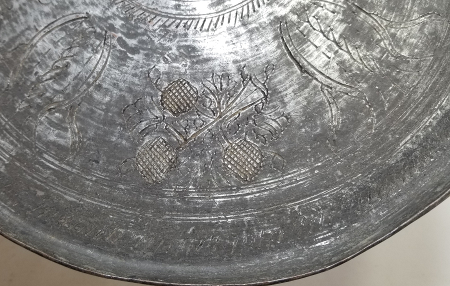 OSMANLI DÖNEMİ BAKIR YIĞMA KENAR KAHVE TEPSİSİ