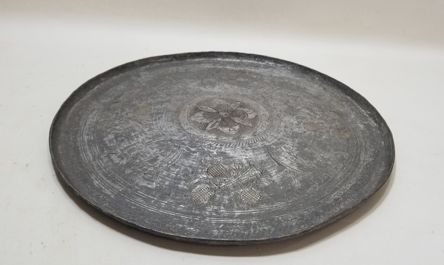 OSMANLI DÖNEMİ BAKIR YIĞMA KENAR KAHVE TEPSİSİ