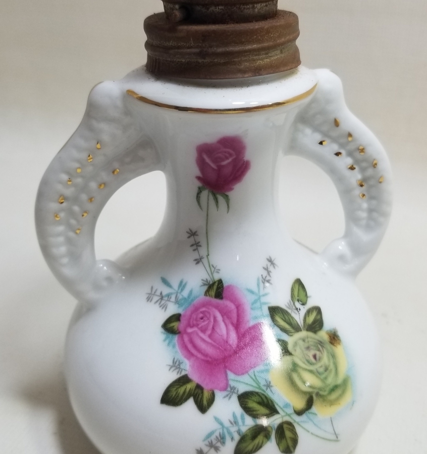 NADİR TİPTE ANTİKA PORSELEN GAZ LAMBASI