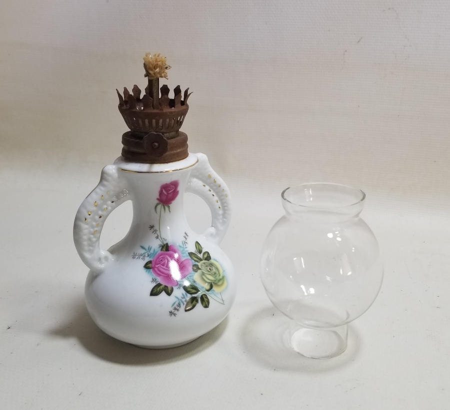 NADİR TİPTE ANTİKA PORSELEN GAZ LAMBASI