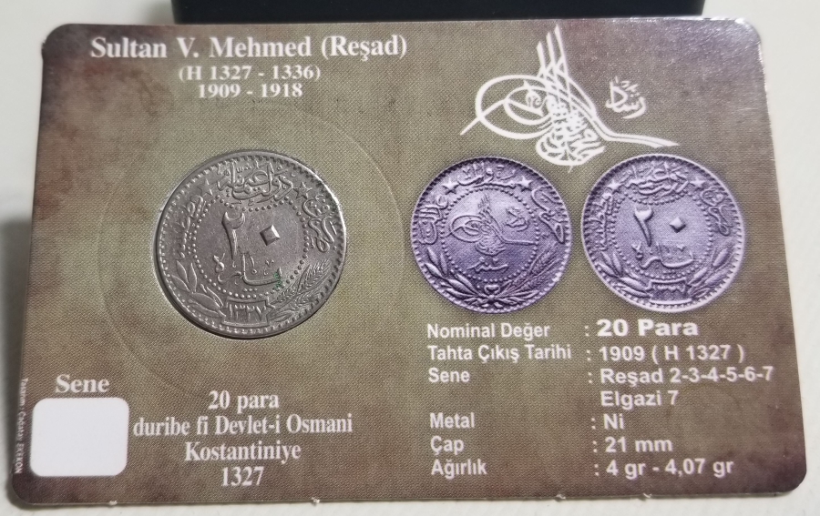 MEHMET REŞAT HAN DÖNEMİ KOLEKSİYONLUK NİKEL 20 PARA