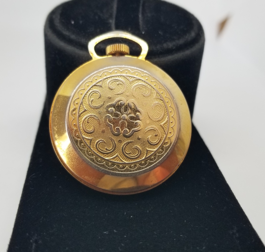 DAMLA MİNELİ ALTIN KAPLAMA KURMALI ANTİKA KOLYE SAAT