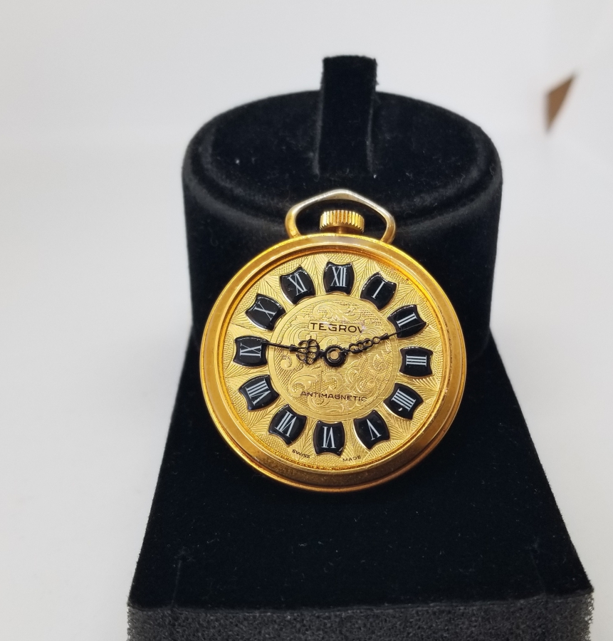 DAMLA MİNELİ ALTIN KAPLAMA KURMALI ANTİKA KOLYE SAAT