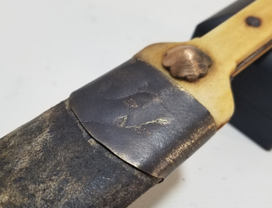 ORİJİNAL KININDA KEMİK SAPLI NADİR ÇERKES KAMASI