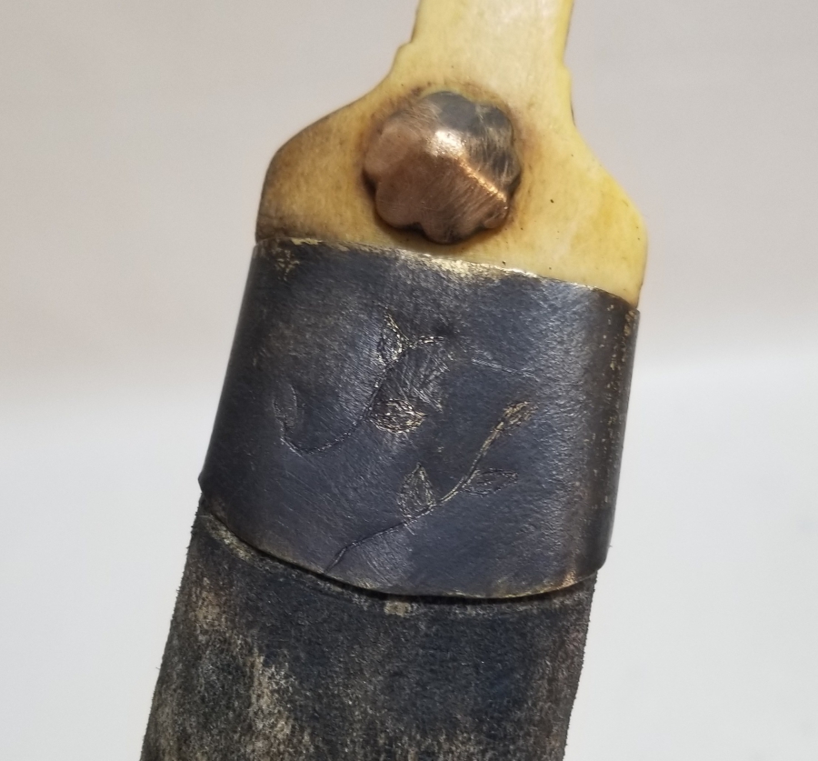 ORİJİNAL KININDA KEMİK SAPLI NADİR ÇERKES KAMASI