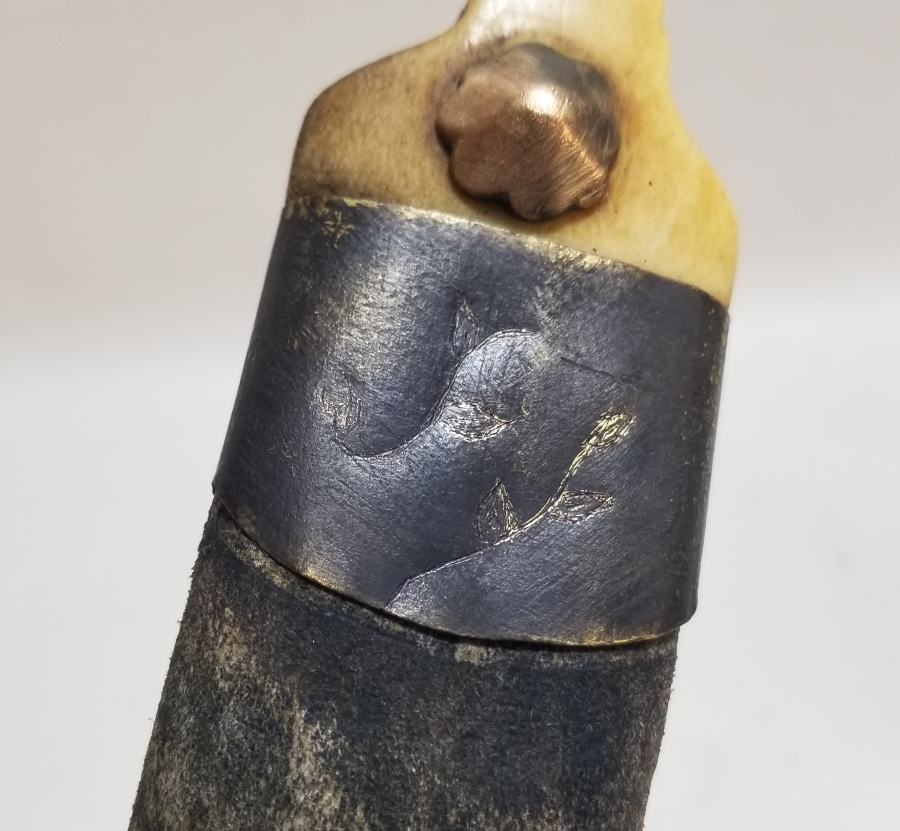 ORİJİNAL KININDA KEMİK SAPLI NADİR ÇERKES KAMASI