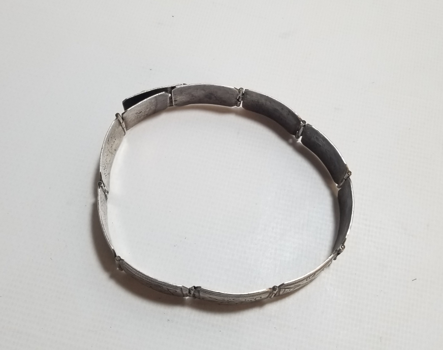 MEŞRUTİYET HATIRASI OSMANLI DÖNEMİ EL YAPIMI NADİR GÜMÜŞ BİLEKLİK