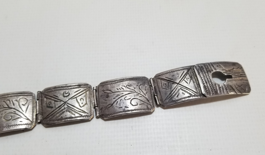 MEŞRUTİYET HATIRASI OSMANLI DÖNEMİ EL YAPIMI NADİR GÜMÜŞ BİLEKLİK