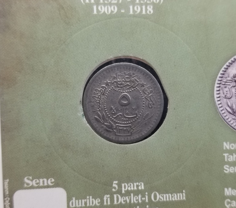 MEHMET REŞAT HAN DÖNEMİ KOLEKSİYONLUK NİKEL 5 PARA