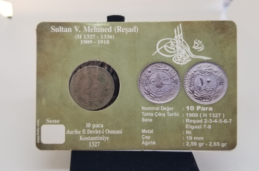 MEHMET REŞAT HAN DÖNEMİ KOLEKSİYONLUK NİKEL 10 PARA