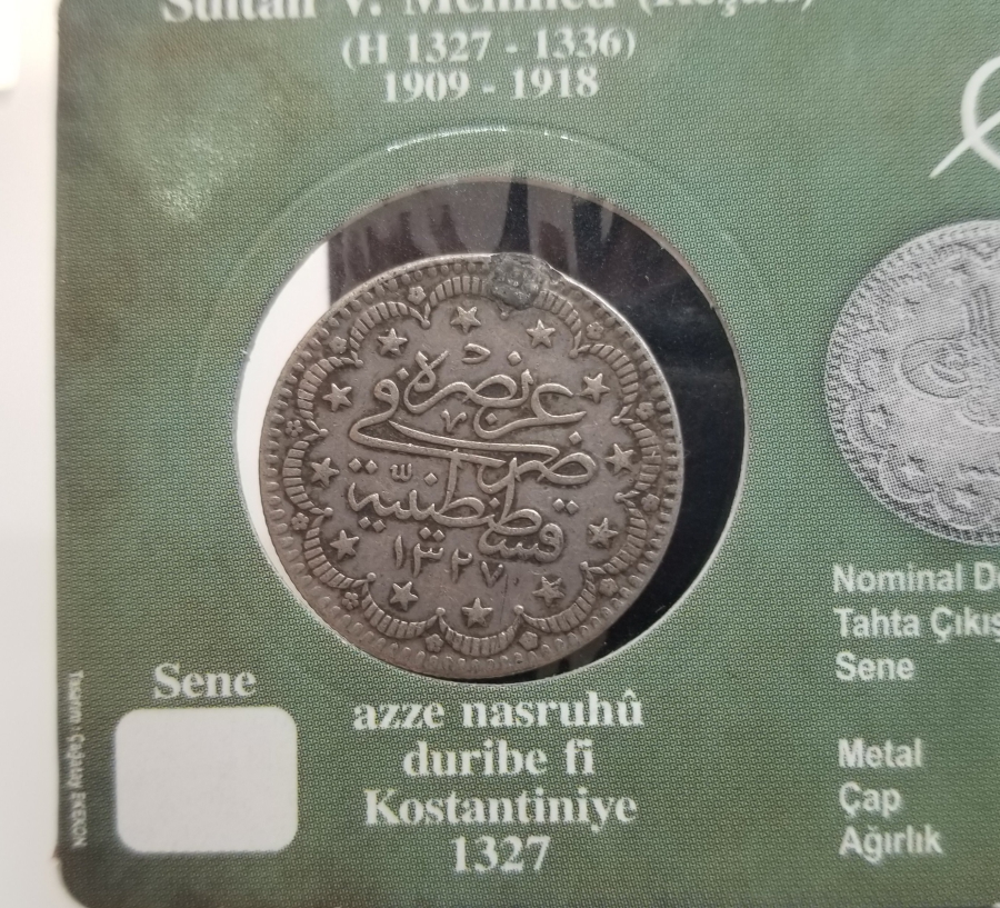 SULTAN MEHMET REŞAT HAN DÖNEMİ GÜMÜŞ 5 KURUŞ MECİDİYE