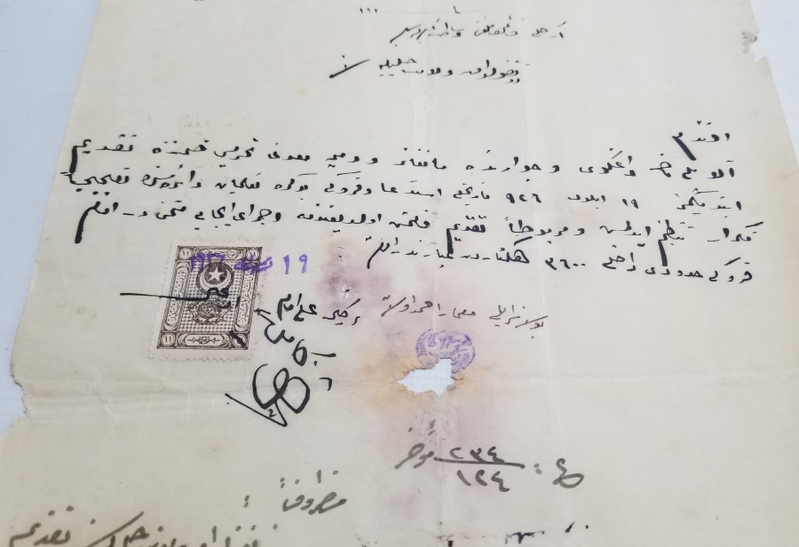 OSMANLI DÖNEMİ ORİJİNAL PULUYLA NADİR ESNAF SENEDİ